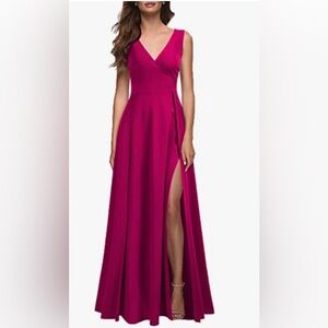 MUSHARE‎ Women's V Neck Sleeveless Split Formal Dress Cocktail Party long dress